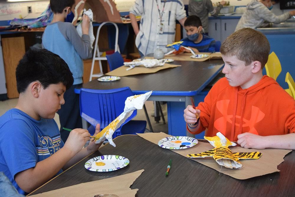 CV Starr students work on hybrid animal puppets